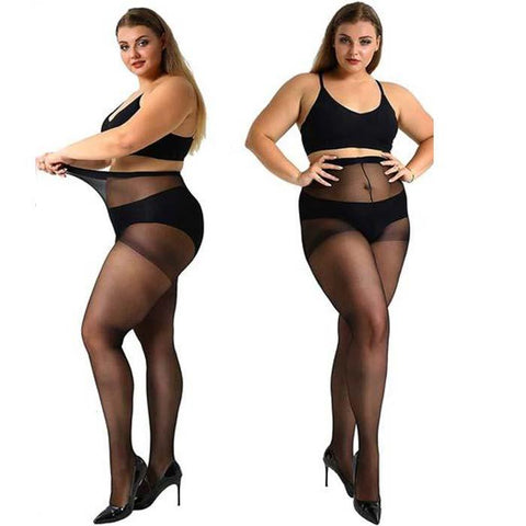 Plus size pantyhose sheer shine - Purely Femme