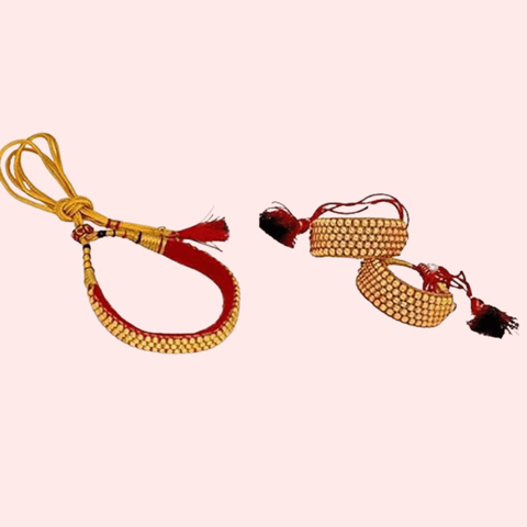 Gold Plated Kumauni Necklace with Pochi Set - Purely Femme