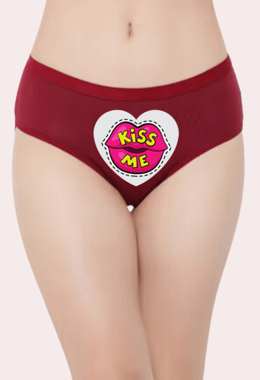 Kiss Me" Printed Panty For Her.