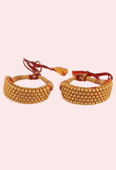 Gold Plated Kumauni Necklace with Pochi Set - Purely Femme