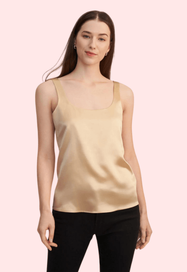 Luxury Spaghetti Strap Silk Camisole Tank Top - Purely Femme