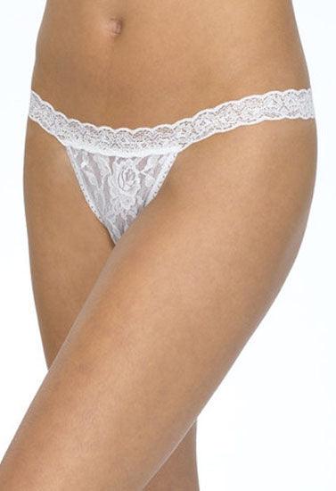 Stretch Lace White G-String - Purely Femme