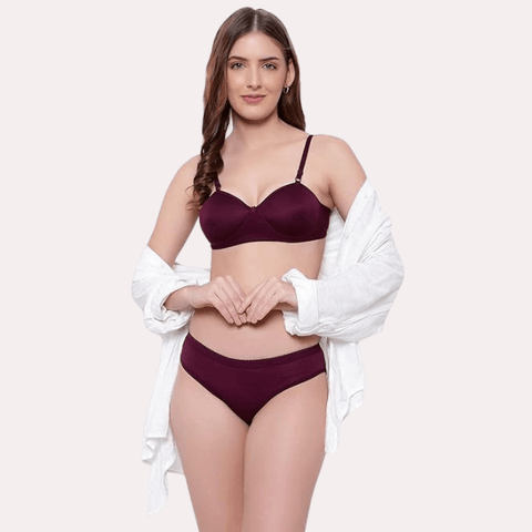 Padded Non-Wired Push-Up Bra Panty Set - Purely Femme