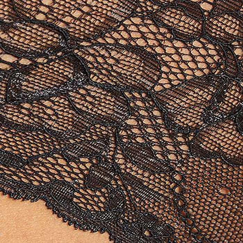 Black See Through Fishnet Lace Brief - Purely Femme