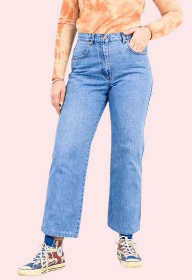 Classic 90s Boyfriend Blue Denim Wide Leg Jeans - Purely Femme