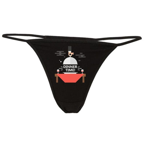 Dinner time printed g string thong - Purely Femme