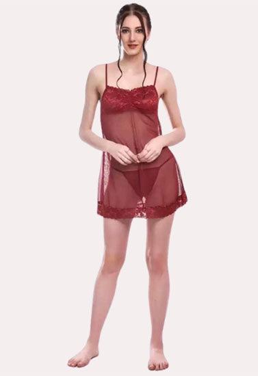 "Purely Femme" Flirty Sheer Chemise for Women.