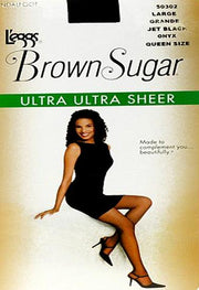 Purely Femme (Brown Sugar) Reinforced Panty & Toe Off Black Pantyhose - Purely Femme