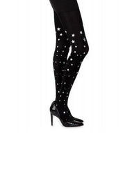 Purely Femme Spandex Opaque Pantyhose with Glitters - Black - Purely Femme