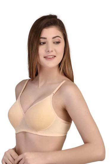 Women Beige Full Coverage Lightly Padded Bra - Purely Femme