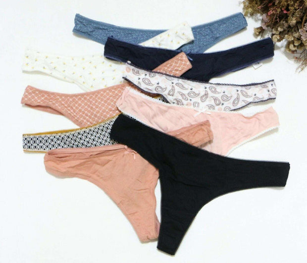 6 pack pure cotton multicolor thong panties - Purely Femme